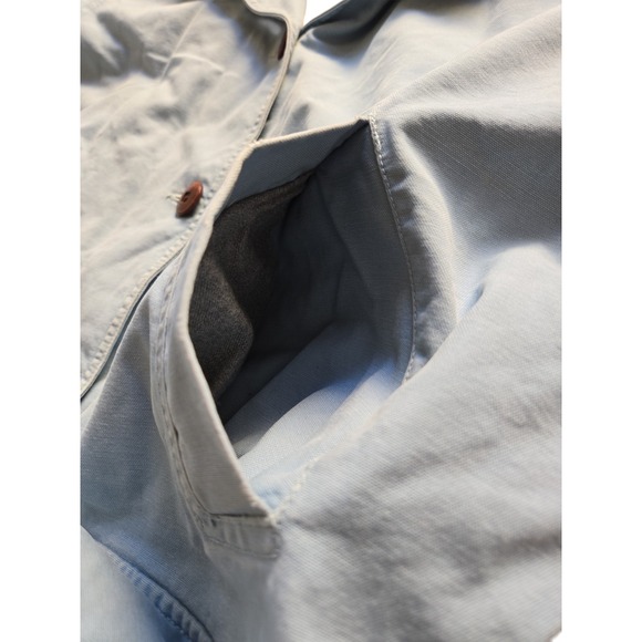 Vintage LL Bean Women's Chore Field Coat L Blue Canvas Barn Jacket Corduroy - Picture 13 of 16